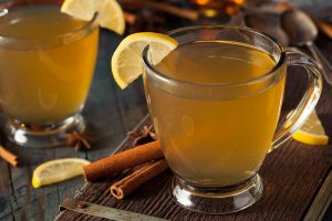 Warm Hot Toddy with Lemon Bourbon and Spices